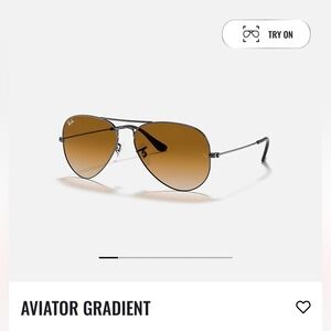 Ray-Ban Aviator Gradient - Light Brown Gradient with Gunmetal Frames, Size M